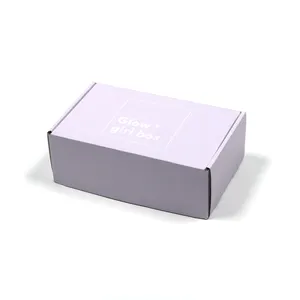 Échantillon gratuit violet petite boîte de papier Tuck Top emballage boîtes en carton rectangulaires boîte d'expédition pour la vente en gros