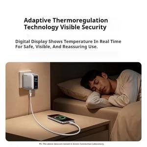 Chargeur GaN UGREEN 160W à charge rapide PD3.1, chargeur de téléphone à cinq ports <span class=keywords><strong>USB</strong></span>-<span class=keywords><strong>C</strong></span>/A, <span class=keywords><strong>adaptateur</strong></span> secteur intelligent avec écran AI pour iPhone et ordinateurs portables - Product Image 3