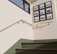 Aleader Einfach zu Installierende Wandmontierte Edelstahl-Handlaufhalterung Geländersystem für Balkon, Außenbereich & Einkaufszentren-Treppen