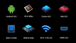 Dispositivo <span class=keywords><strong>IPTV</strong></span> Android Transparente 2025, Fabricante OEM ODM, Android 10, WiFi Dual 2.4G 5G, Reproductor Multimedia de Transmisión 4K FHD HD, Dongle para TV - Product Image 2