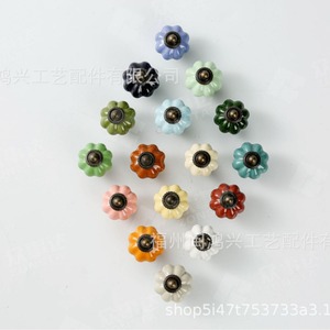<b>Ceramic</b> Pumpkin Furniture <b>Knobs</b> Colorful European Style Wardrobe Drawer Handles Durable Novelty Shape - Product Image 2