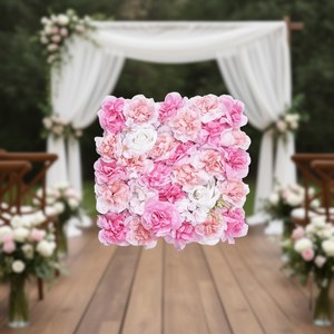 Panel de Pared Floral de 15x15 Pulgadas, Cuadrado, Flores Rosadas Artificiales, Decoraciones para Bodas, Diseño 3D, Artículos para Fiestas en Casa y Jardín - Product Image 2