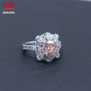 Bague en diamant de laboratoire de haute qualité D VVS Or blanc 14K 18K Bijoux en or Diamant de laboratoire cultivé en laboratoire Bague solitaire 1ct 2ct 3ct pour mariage - Product Image 3