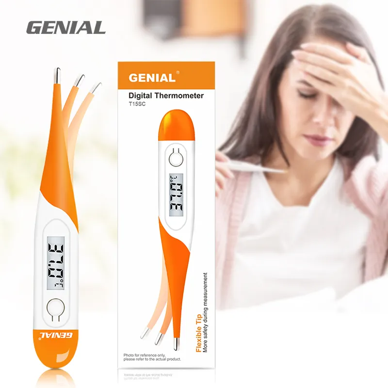 Genial T15SC manufacturer Hospital Use Home Use Oral Thermometer Flexible LCD clinical electronic digital body thermometer