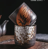 Tasse à thé ou à café jetable en céramique de style japonais et coréen avec surface mate irrégulière