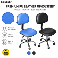 Chaise de laboratoire ESD antistatique en cuir PU avec repose-pieds pour poste de travail de ligne de production SMT – Vente en gros usine