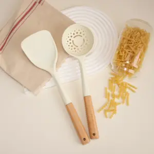 4 buah alat memasak silikon tahan panas Food Grade sendok pengaduk peralatan dapur silikon dapur antilengket