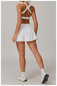 Ensemble de tenue de sport et de <span class=keywords><strong>tennis</strong></span> personnalisé, jupe de <span class=keywords><strong>tennis</strong></span> et soutien-gorge de sport, respirant, amincissant, bretelles décontractées, robe de fitness pour le yoga et le <span class=keywords><strong>tennis</strong></span> - Product Image 5