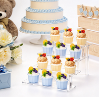 Présentoir à étages en acrylique transparent pour cupcakes, cosmétiques, verres à shot – Présentoir de table multi-usages
