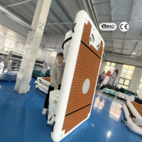 Plateforme flottante gonflable Drop Stitch DWF pour loisirs, yoga, jet ski avec échelle antidérapante, taille personnalisée OEM