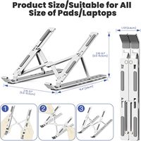 Support d'ordinateur portable ergonomique pliable en aluminium, support de bureau pour ordinateur portable, 6 angles, hauteur réglable, pour Mac Pro