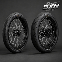 Ensemble de roues Supermoto avant et arrière de 17 pouces pour Sur-Ron Ultra Bee, en aluminium CNC argenté, pneus CST pour route, kit complet pour moto tout-terrain
