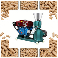 Granulateur d'aliments pour porcs diesel d'occasion, matrice 4-6mm, capacité 50-100kg/h, vente directe usine