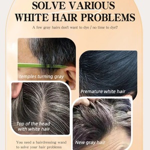 Barra de Tinte para Cabello de Aspecto Natural para Cubrir las Canas, Barra de Tinte para Raíces del Cabello Portátil y Desechable, Coloración Suave y Rápida, Sin Decoloración - Product Image 3