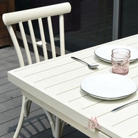 Mobilier d'extérieur moderne Table à rallonge en aluminium Patio Jardin Restaurant Bistro Café Ensemble table à manger extensible