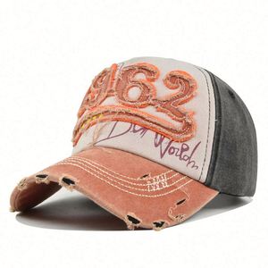 หมวกเบสบอลผ้าฝ้ายฟอกแบบขายส่ง หมวกทรงแด๊ดแบบวินเทจ หมวกเบสบอลปักลายกีฬาสำหรับผู้ชาย - Product Image 6