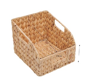 Cesta <span class=keywords><strong>de</strong></span> Almacenamiento Multifuncional Tejida a Mano con Jacinto <span class=keywords><strong>de</strong></span> Agua, Ecológica, <span class=keywords><strong>de</strong></span> Gran Capacidad, <span class=keywords><strong>para</strong></span> Alimentos y Papelería, Estilo Europeo - Product Image 1