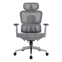 Chaise de bureau moderne en maille à dossier haut certifiée ISO BIFMA, avec appui-tête et accoudoirs 3D, chaise pivotante ergonomique réglable