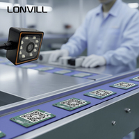 Scanner industriel LONVILL, scanner de codes-barres métalliques, scanner de codes QR à montage fixe pour convoyeur