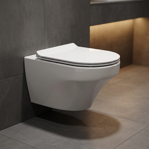 WC suspendu en céramique blanche avec réservoir intégré pour salle de bain - Product Image 4