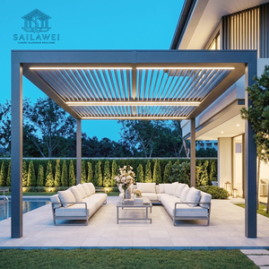 Pergola en aluminium sur mesure 3x3m avec toit à lames motorisé, imperméable, de luxe, pour jardin, petits espaces de vie, vente chaude, nouveauté - Product Image 1