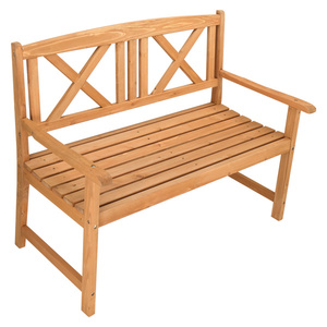 Banc de jardin en bois de sapin avec dossier en X, 117x61x90cm, design traditionnel, 2 places - Product Image 4