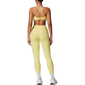 Conjunto Deportivo para Mujer, Sujetador Deportivo con Tirantes Cruzados, Leggings de Cintura Alta, Conjunto de Yoga de 2 Piezas sin Costuras - Product Image 1