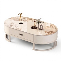 Table basse moderne de style mid-century avec base en métal et tiroir blanc 100x50cm (39.3x19.6in) Fabriquée en Chine Salon Bureau Maison