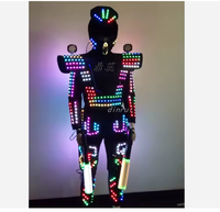 Костюм робота с RGB LED-подсветкой, футуристический светящийся механический костюм, светящийся наряд робота для выступлений в ночных клубах, на сцене, парадов и карнавалов