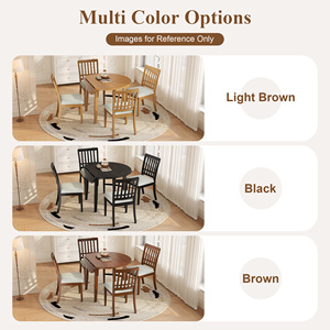 Extendable Round <b>Dining</b> <b>Table</b> Wood <b>Folding</b> Adjustable Size Space Saving Small Apartment Use - Product Image 6