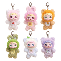 Yüksek Kaliteli Estetik Kawaii Vinil Yüzlü Peluş Tavşan Bebek Yumuşak Dolgulu Tavşan Anahtarlık Gençler İçin Sırt Çantası Süsü