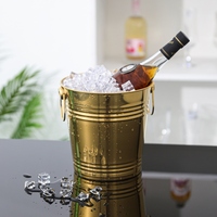 Seau à glace personnalisé en acier inoxydable 4,0 L pour vin et bière – Accessoire de bar parfait en métal pour champagne