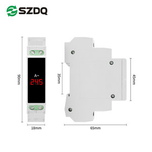 Voltímetro LED de montaje en riel Din monofásico y amperímetro Mini Modular 1P 18mm AC 80-500V Indicador de frecuencia 1.0% Precisión 100A - Product Image 2