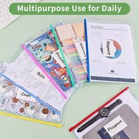 Meilleure vente, enveloppes transparentes à fermeture éclair A4 A5 A6 les moins chères, pochettes en plastique, étui à crayons, pochette réutilisable pour documents, factures, fichiers