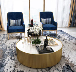 Table basse minimaliste italienne Nordic Rock Panel, luxe moderne, artisanat en marbre haut de gamme, acier inoxydable exquis - Product Image 1