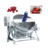 Marmite de cuisson industrielle 50L-1000L, marmite chauffante inclinable à double enveloppe avec agitateur pour purée de fruits, tomates, piments et confiseries
