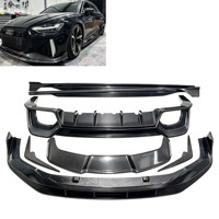 Kit carrosserie P Style en fibre de carbone : Spoiler avant, lèvre de pare-chocs, diffuseur arrière pour Audi RS6 RS7 C8 – Pièces de conversion extérieures pour voiture