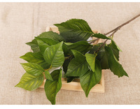 W-A0293 Daun Hydrangea Real Touch Daun Buatan Tanaman Hijau Buatan Bunga Hydrangea Hijau Muda untuk Dekorasi Pernikahan dan Rumah