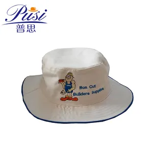 Get freies probe lieferung innerhalb 15 tage Wholesale Custom Cotton Twill fischer stickerei logo Bucket Hat