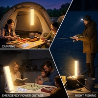 Lanterne de camping rechargeable par USB à 60 LED, magnétique, avec port Type-C, lumière d'urgence portable pour la pêche en extérieur et les pannes de courant