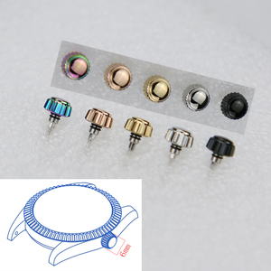 Corona de Reloj de Acero Inoxidable 316L de 6.0 mm con Corte Lateral para SKX007, Pulido Brillante - Product Image 1