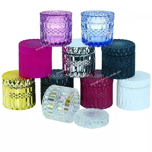 Vases à bougies de luxe en gros, 8oz 12oz, grands, vides, noir mat et or, avec couvercle plat, pour la fabrication de bougies - Product Image 2