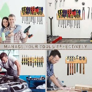 Support mural en bois pour outils, pour clés, marteaux et tournevis, avec 1 niveau de 14 cm de profondeur - Product Image 5