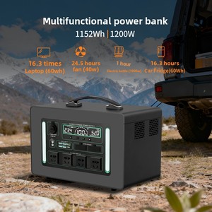 Station d'alimentation portable extérieure grande capacité la plus vendue avec batterie LiFePO4 et écran numérique 1200W/12kWh pour camping-cars et camping - Product Image 3