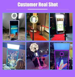 Cabina de Fotos con Espejo Mágico y Marco Metálico Dorado Retro de Madera METO, Diseño de Globo, Equipo Profesional para Eventos, Completo - Product Image 6