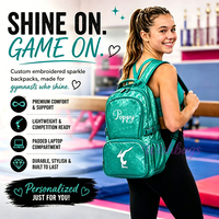 Sac à dos personnalisé pour cheerleading, danse, gymnastique, avec logo brodé, nom, couleurs d'équipe, pour clubs de filles