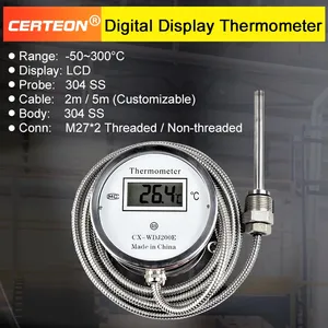 औद्योगिक उपयोग के लिए परीक्षण उपकरणों के लिए डिजिटल डिस्प्ले के साथ स्टेनलेस स्टील वाटरप्रूफ जांच गेज - Product Image 5