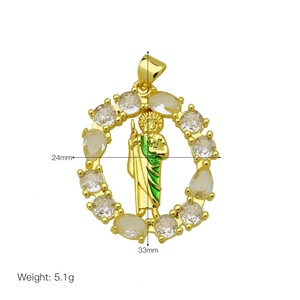 LS-D1142 Collar de Joyería con Colgante de Zirconia de la Virgen María y San Judas, Laminado, de Venta Caliente, para Mujer - Product Image 6