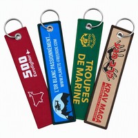 Lot en gros de porte-clés tissés personnalisés en tissu, style 'Flight Tag', brodés avec slogan ou citation amusante, pour moto, sac, cadeau
