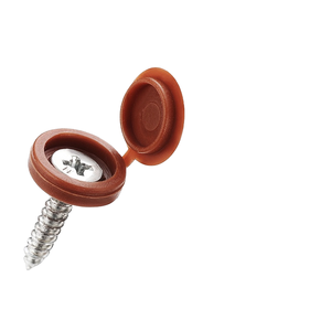 Vis autotaraudeuses en plastique M3 ISO métrique/pouce pour fixation de plaque d'immatriculation de voiture, capuchon à charnière blanc - Product Image 1